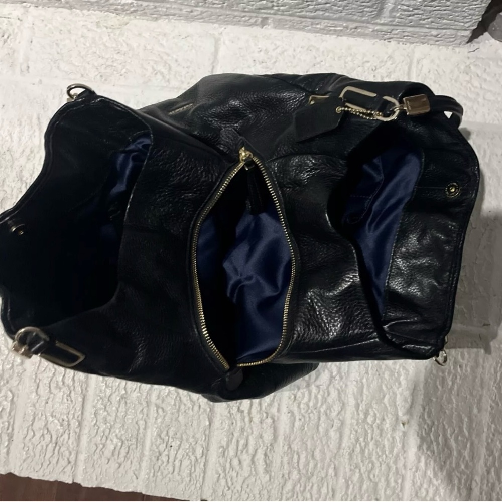Coach Madison Phoebe Plum Pebbled Leather Triple Compartment Shoulder Bag 26224 - Picture 7 of 11